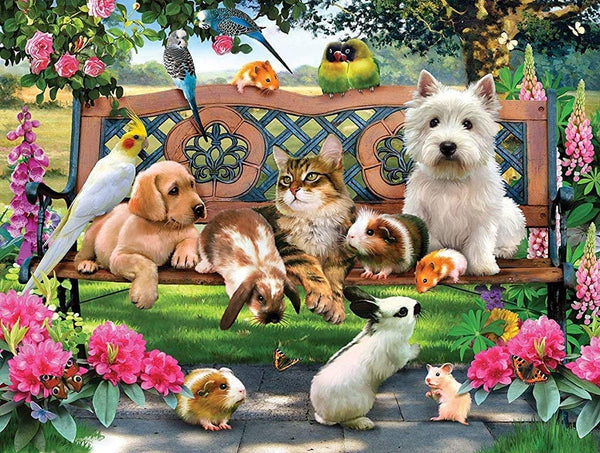 SunsOut Pets in The Park 500 Piece Jigsaw Puzzle